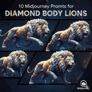 Midjourney Prompts for Diamond Body Lions