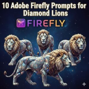 Adobe Firefly Prompts for Diamond Lions
