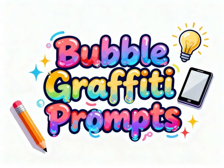 Bubble Graffiti Lettering prompt