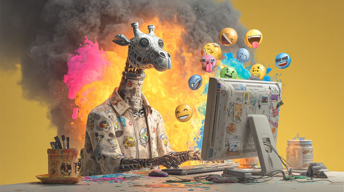 What are some funny prompts for AI art generator to create hilarious animal scenes?